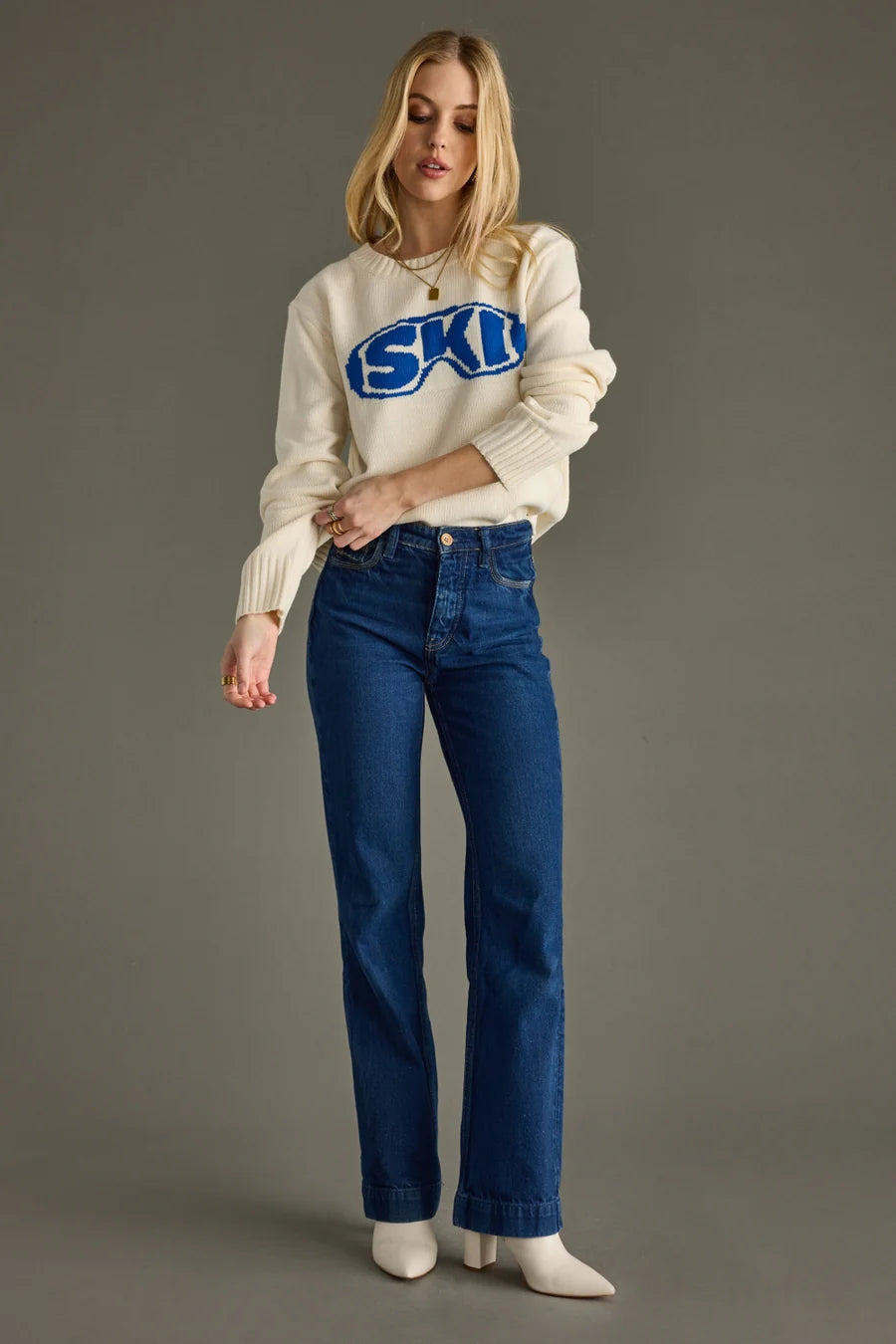 Ski Goggles Sweater | Cream