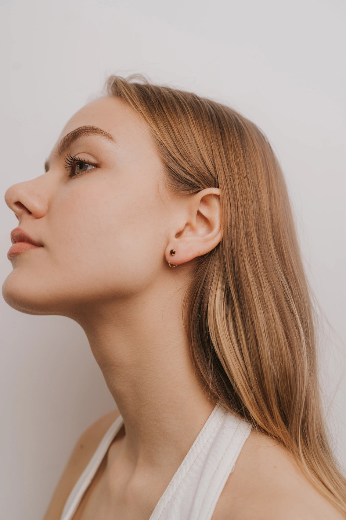 Obsidian Huggie Earrings