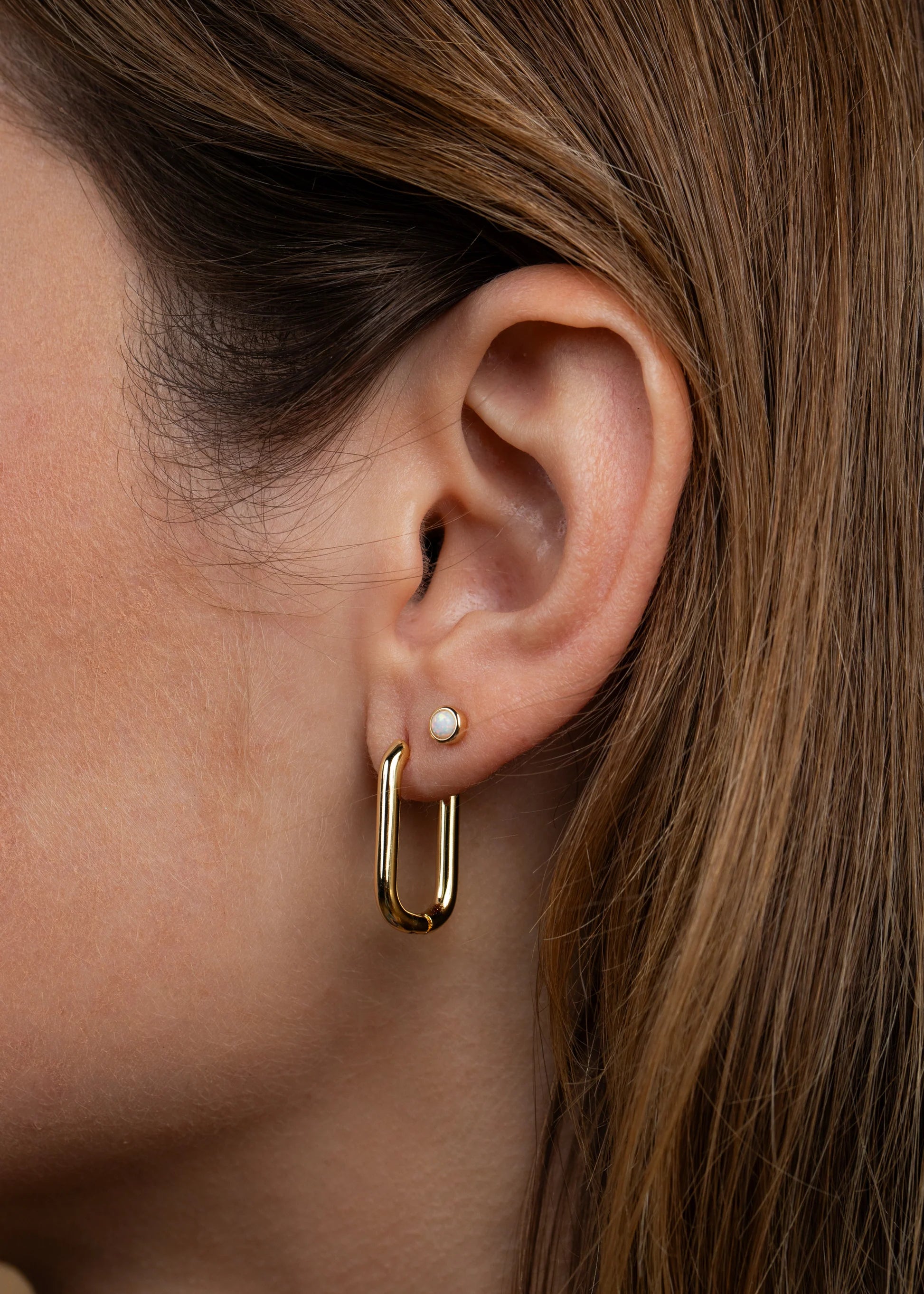 Rectangle Hoop - Large - Gold