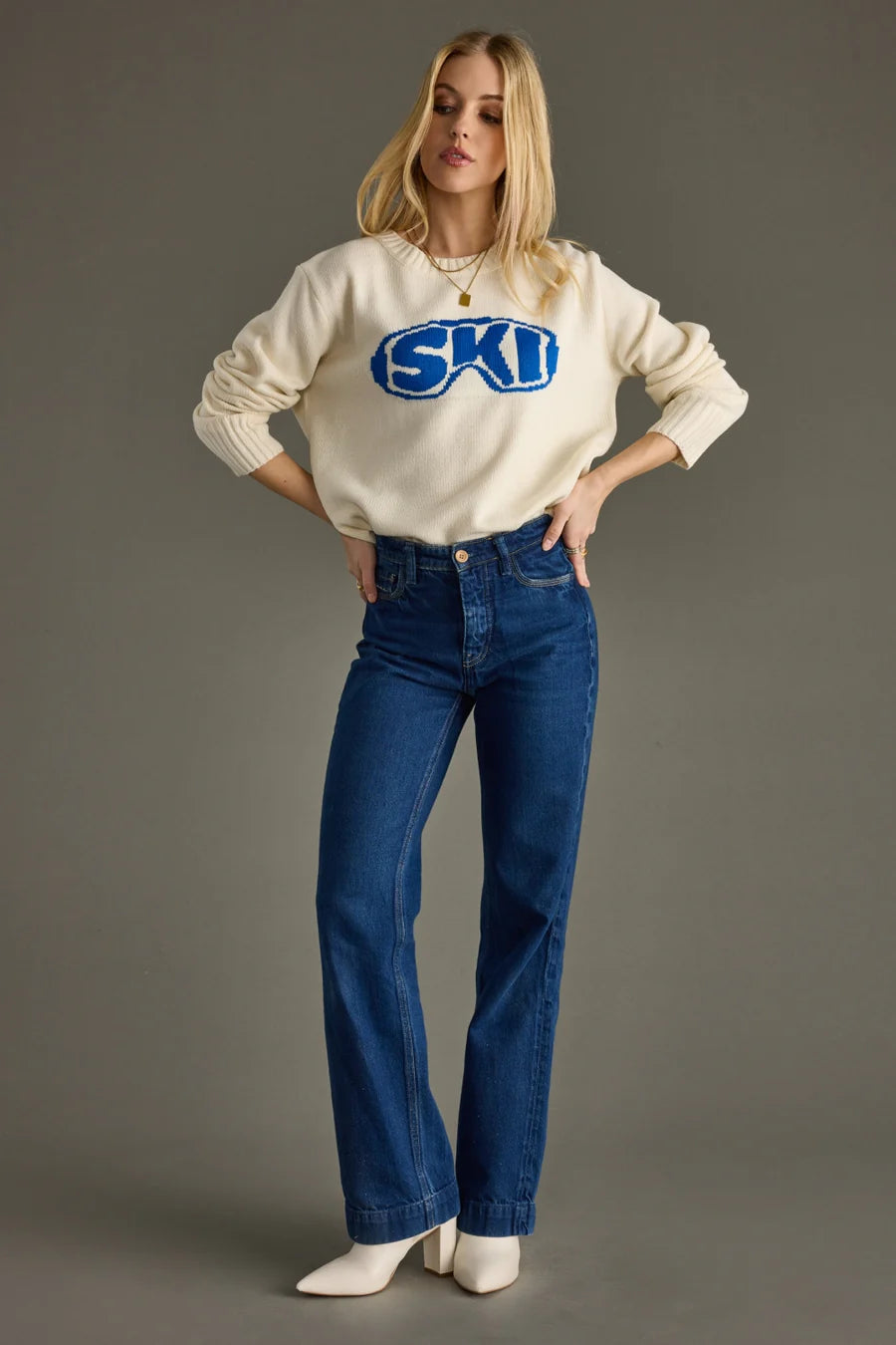 Ski Goggles Sweater | Cream