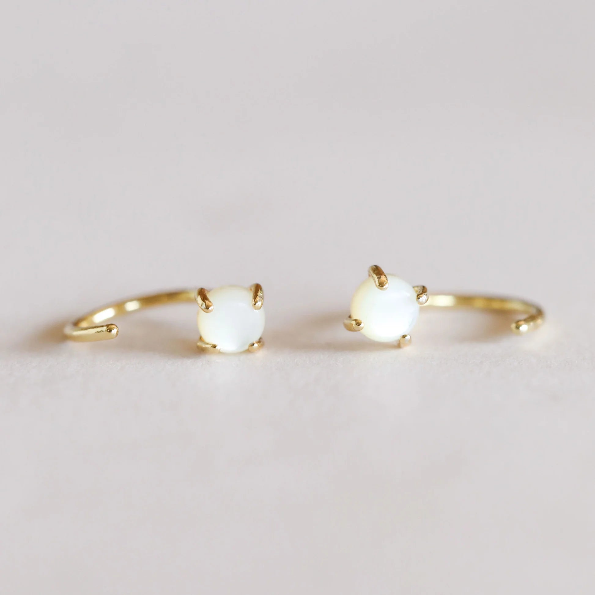 Mother of Pearl Huggie Earrings