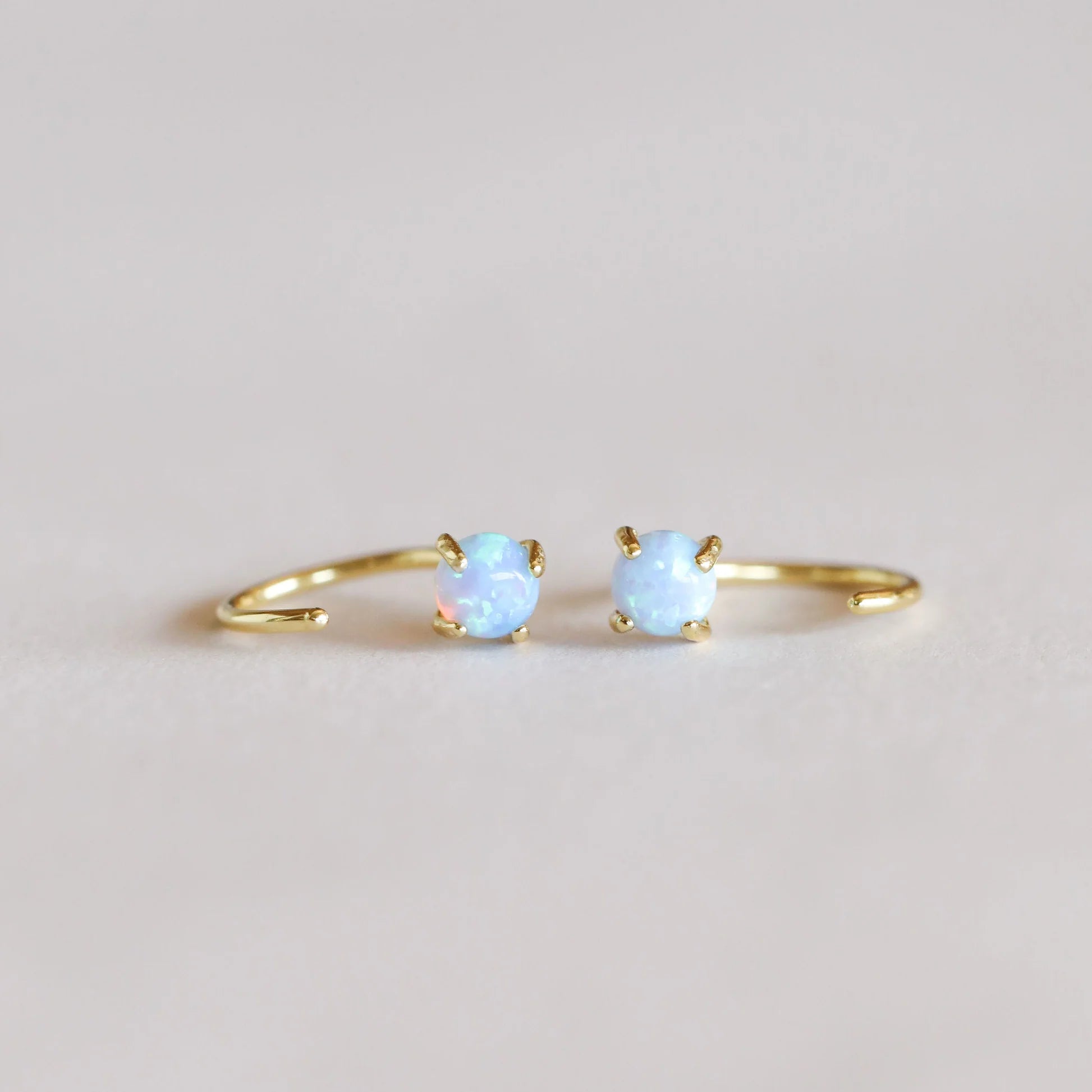 Fire Opal Huggie Earrings