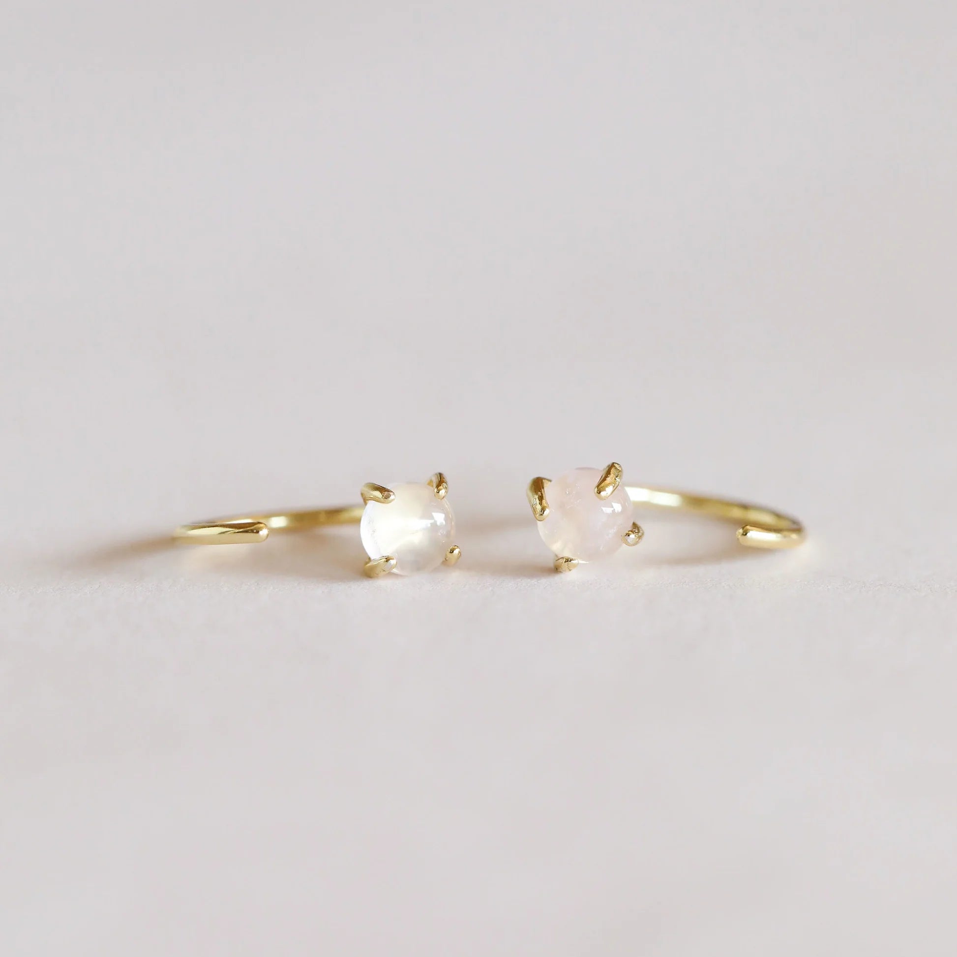 Rose Quartz Huggie Earrings
