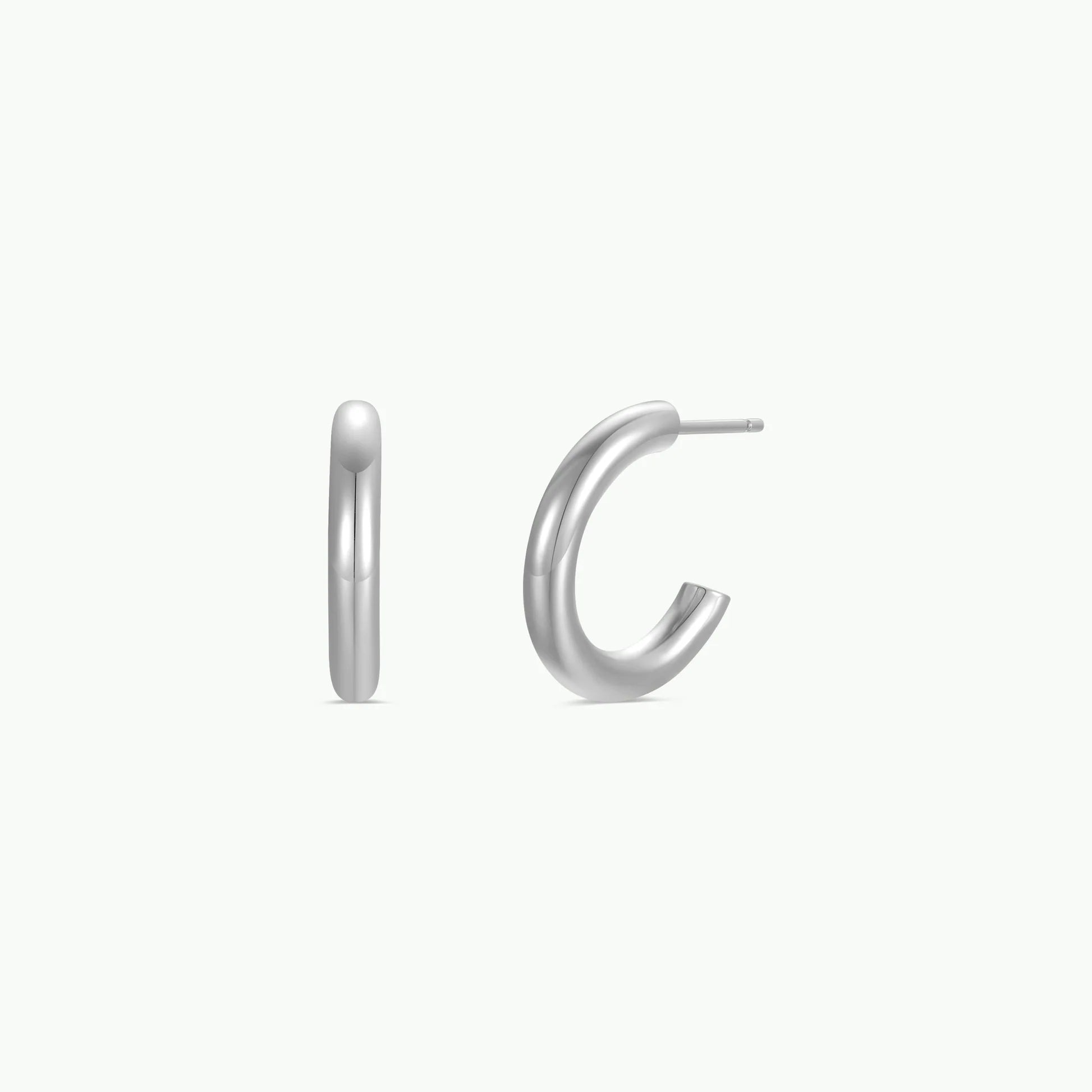 Medium Everyday Hoops - Silver