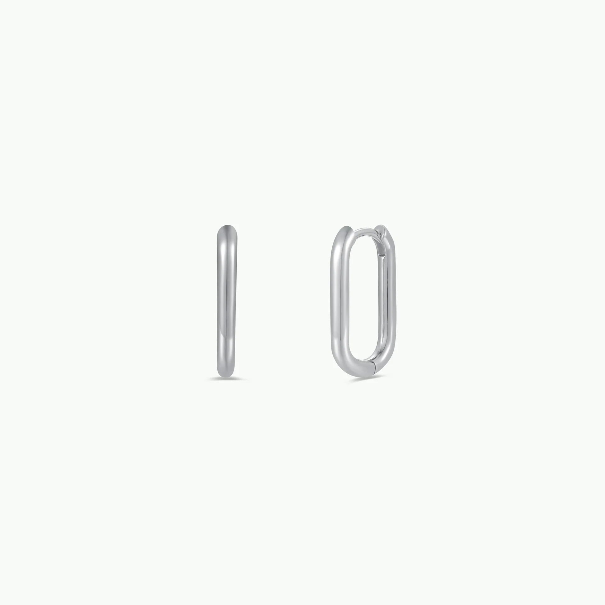 Rectangle Hoop - Large - Silver