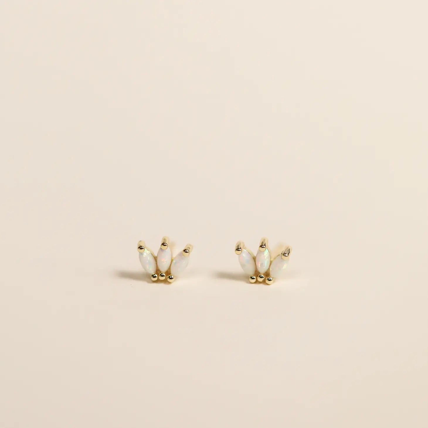 Opal Crown Stud - White