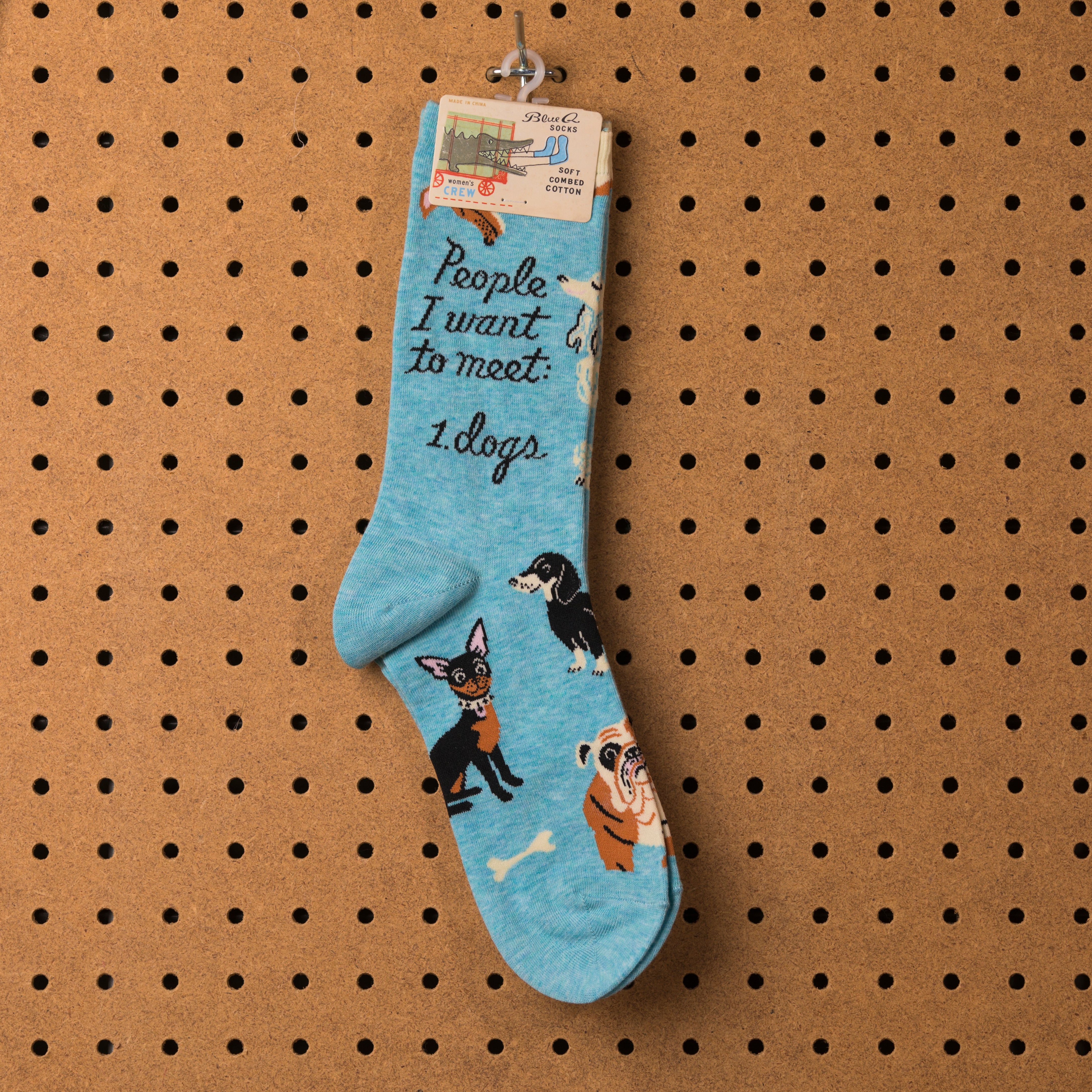Blue Q People I Want To Meet: 1.Dogs  Socks - Women's Socks  - Women's Clothing Store - Women's Accessories - Ladies Boutique - O KOO RAN - Big Bear Lake California