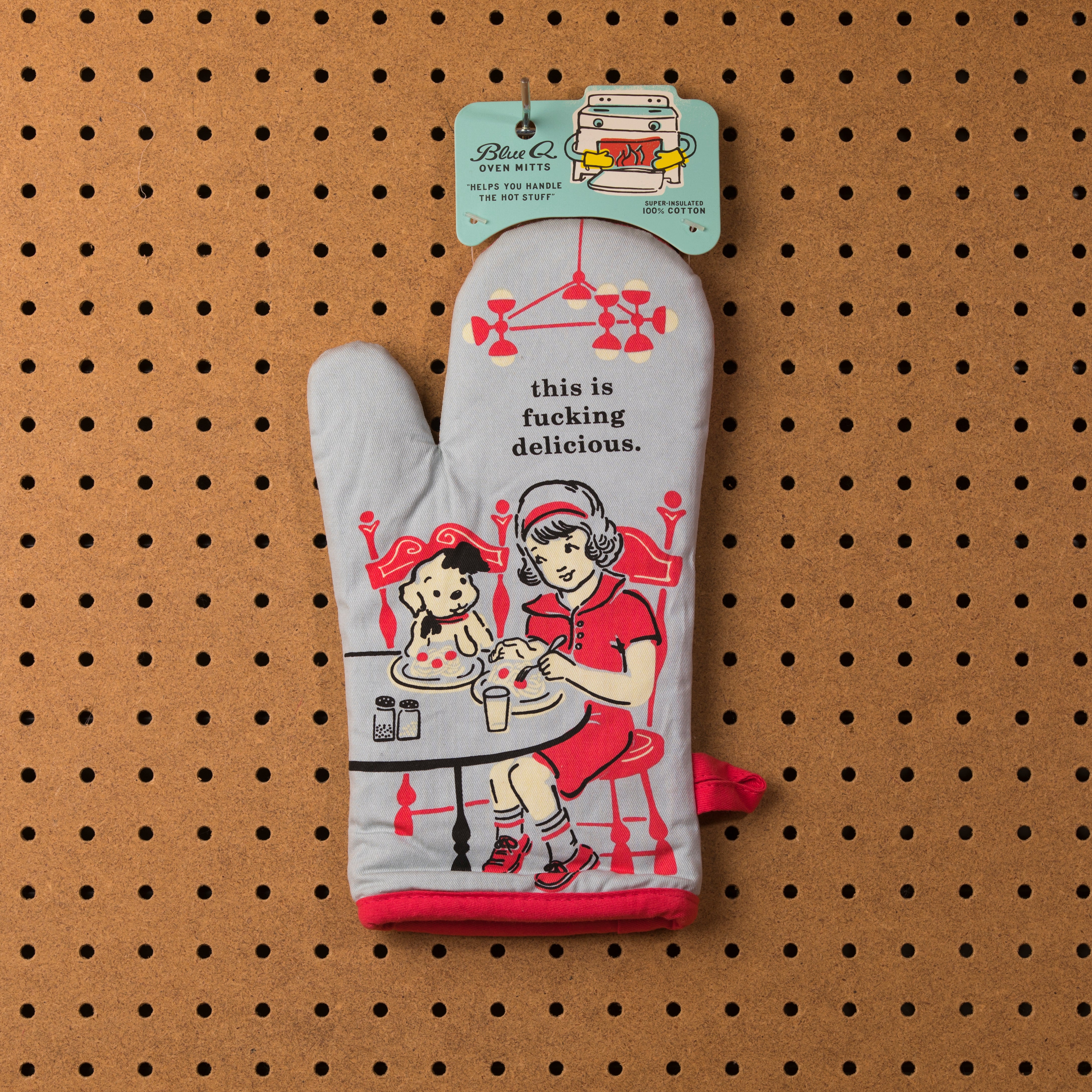 Blue Q This Is Fucking Delicious Oven Mitt - Oven Mitt - Funny Oven Mitts - Women's Clothing Store - Women's Accessories - Ladies Boutique - O KOO RAN - Big Bear Lake California