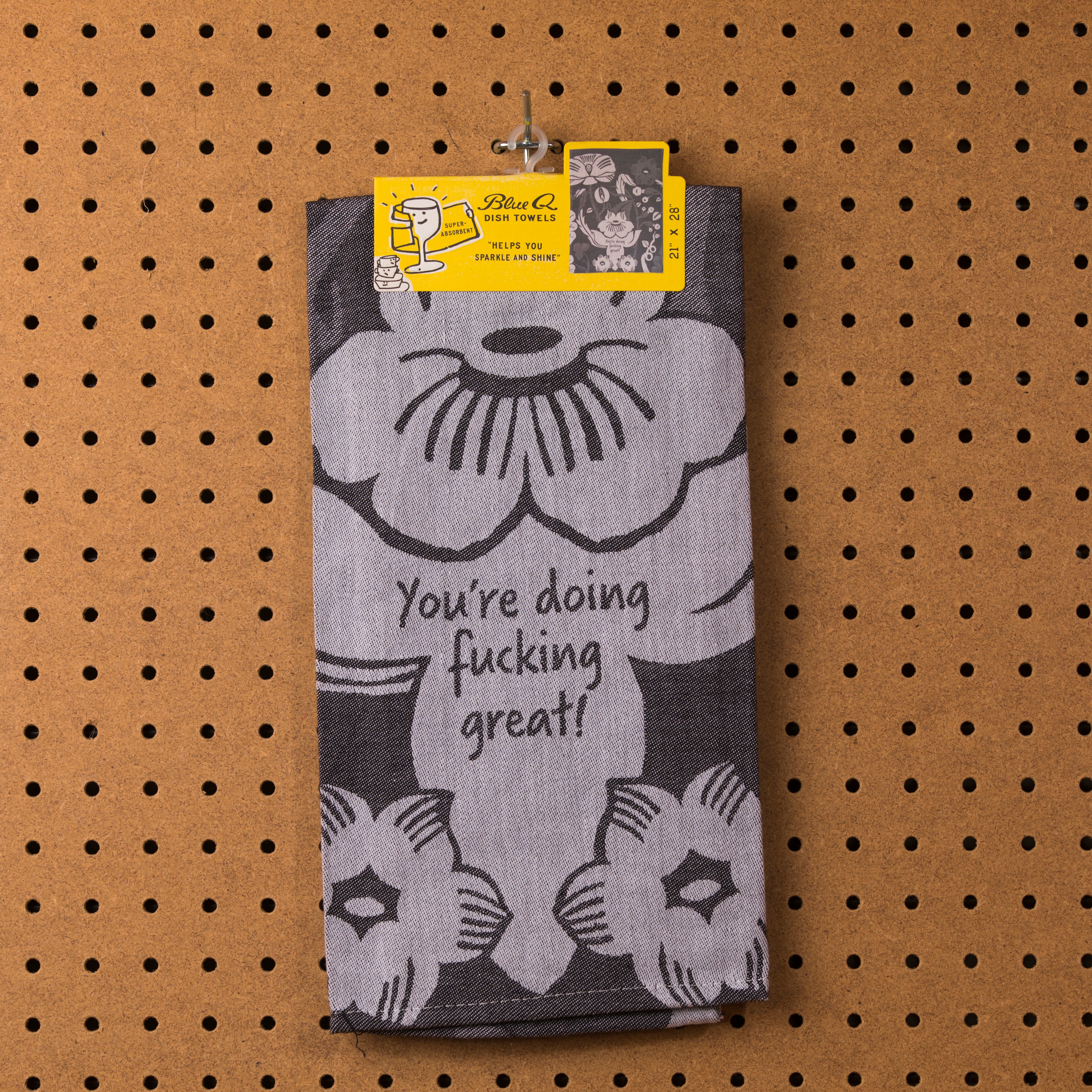 Blue Q You're Doing Fucking Great Dish Towel - Dish Towel - Funny Dish Towel - Women's Clothing Store - Women's Accessories - Ladies Boutique - O KOO RAN - Big Bear Lake California