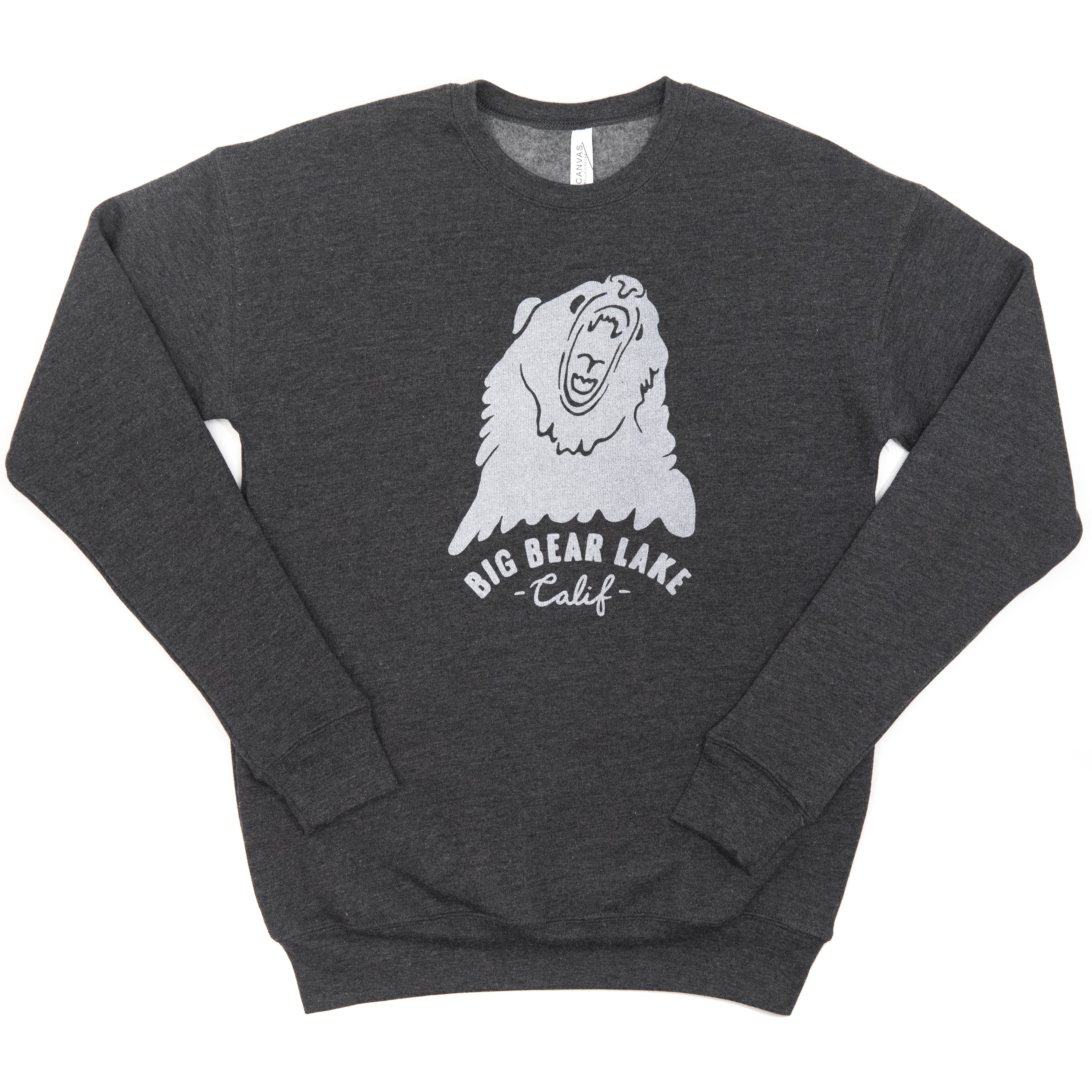 Big Bear Lake Souvenir Drop Shoulder Sweater - Dark Grey - Custom Logo - Big Bear Lake Logo - Unisex Sweatshirt - Cozy - Women's Clothing Store - O KOO RAN - Big Bear Lake California