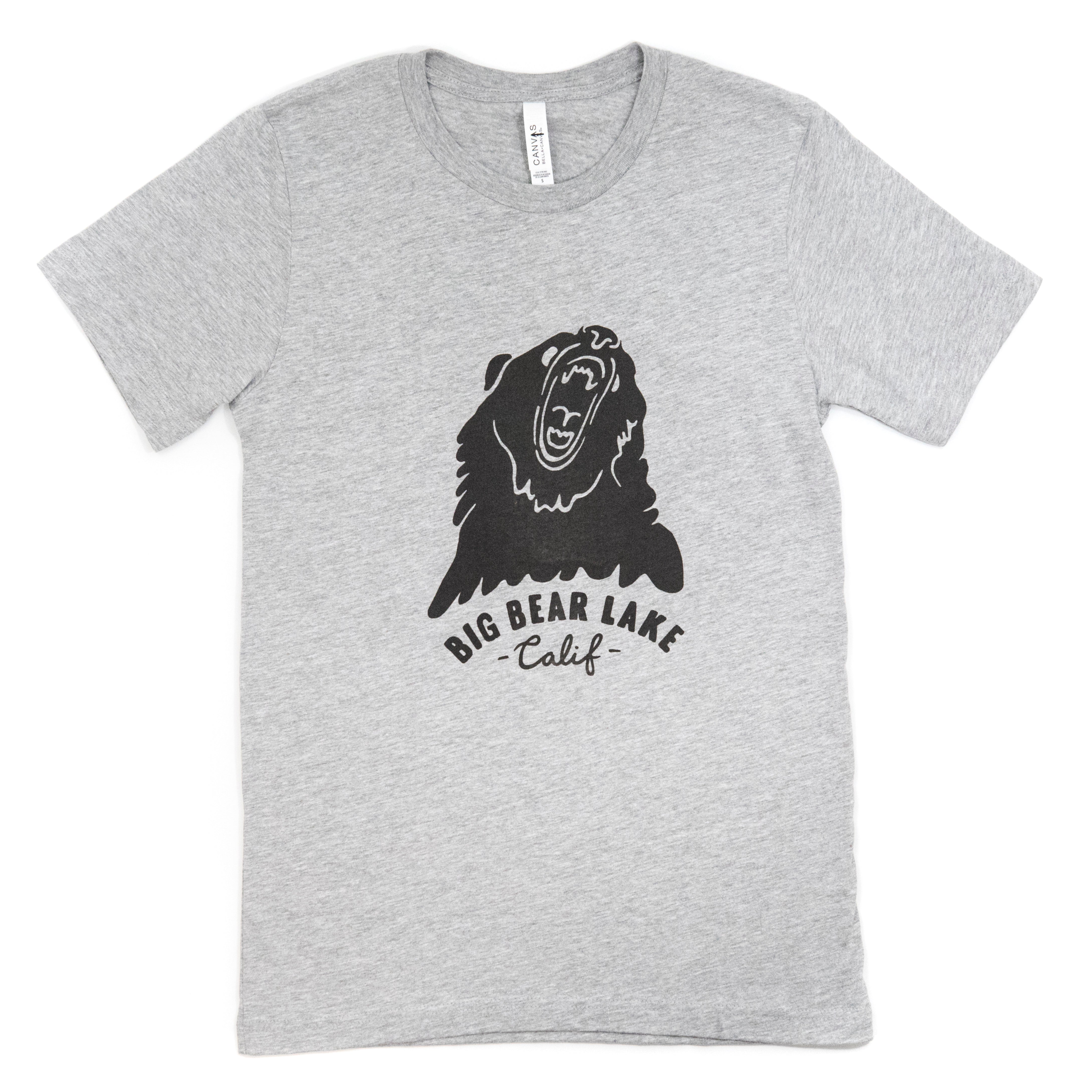 Big Bear Lake Souvenir Heather Grey Tee - Custom Logo - Big Bear Lake Logo - Unisex T-Shirt - Women's Clothing Store - O KOO RAN - Big Bear Lake California