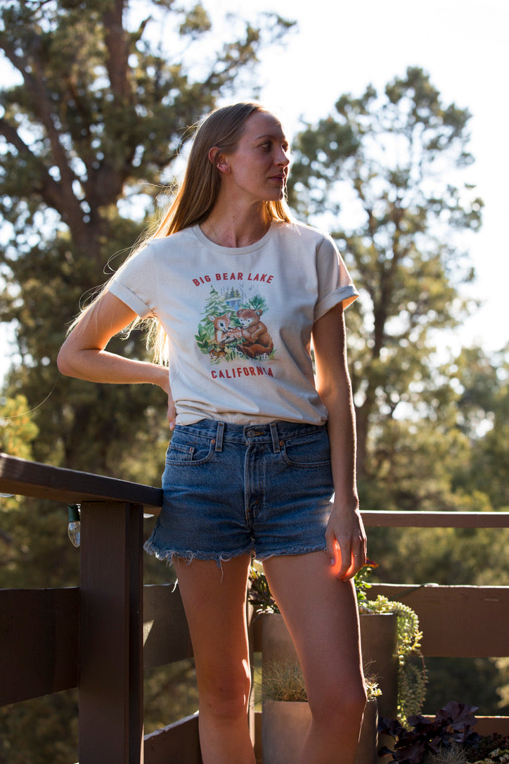 Big Bear Lake Forest Babies Tee - Custom Logo - Souvenir Item - Hand Drawn Logo - Unisex T-Shirt - Women's Clothing Store - Boutique - O KOO RAN - Big Bear Lake California