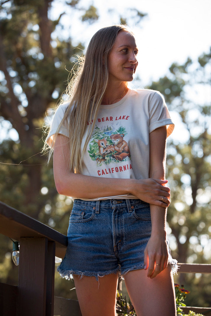 Big Bear Lake Forest Babies Tee - Custom Logo - Souvenir Item - Hand Drawn Logo - Unisex T-Shirt - Women's Clothing Store - Boutique - O KOO RAN - Big Bear Lake California