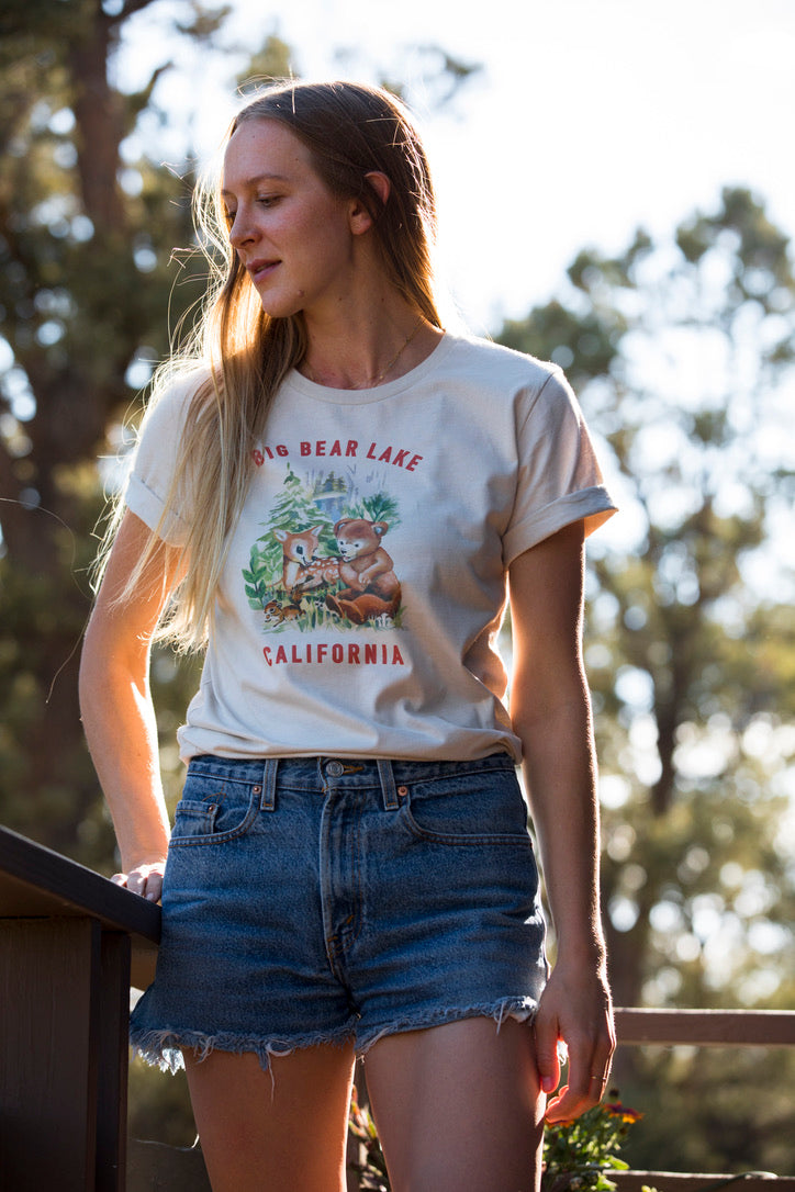 Big Bear Lake Forest Babies Tee - Custom Logo - Souvenir Item - Hand Drawn Logo - Unisex T-Shirt - Women's Clothing Store - Boutique - O KOO RAN - Big Bear Lake California