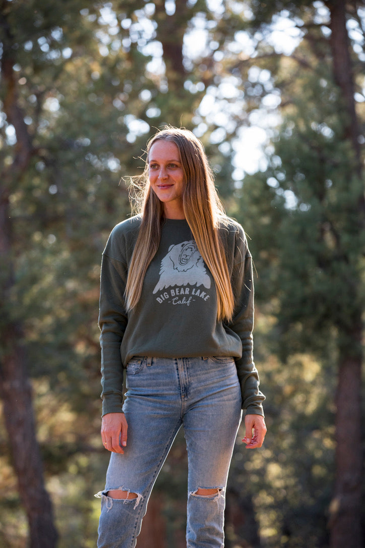 Big Bear Lake Drop Shoulder Sweatshirt - Military
