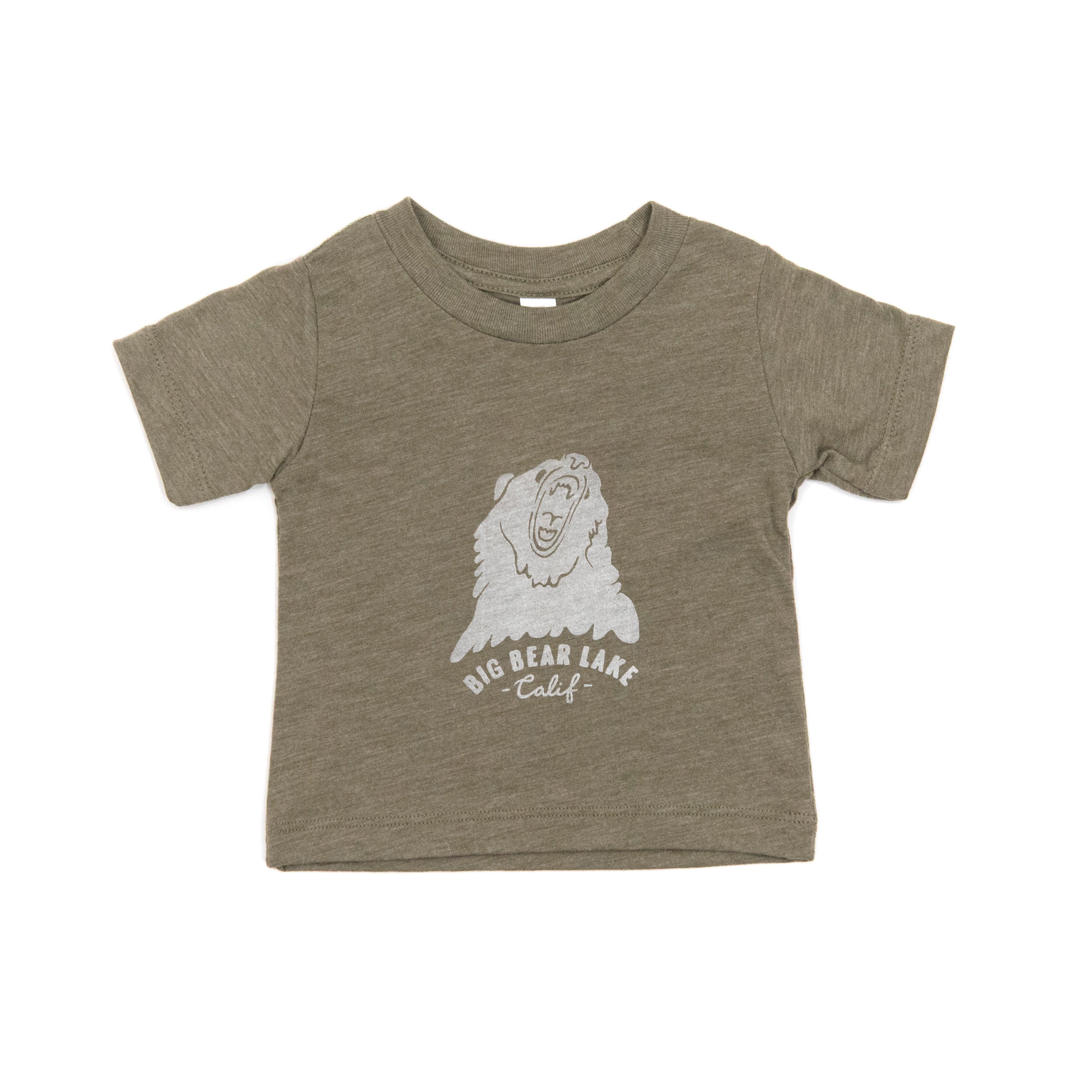 Big Bear Lake Olive Baby Tee - Baby Shirt - Kid's Shirt - Children's Clothes - Big Bear Tee - Big Bear Lake Tee - Children's Clothing Store - Baby Store - Camp Crib - O KOO RAN - Big Bear Lake California