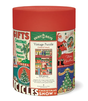 Cavallini Papers & Co. Vintage Christmas Puzzle - Holiday Puzzle - Christmas Puzzle - Puzzle - Game - Cabin Game - Family Puzzle - Gifts & Games - Women's Clothing Store - Ladies Boutique - O KOO RAN - Big Bear Lake California