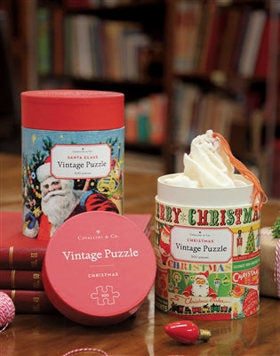 Cavallini Papers & Co. Vintage Christmas Puzzle - Holiday Puzzle - Christmas Puzzle - Puzzle - Game - Cabin Game - Family Puzzle - Gifts & Games - Women's Clothing Store - Ladies Boutique - O KOO RAN - Big Bear Lake California