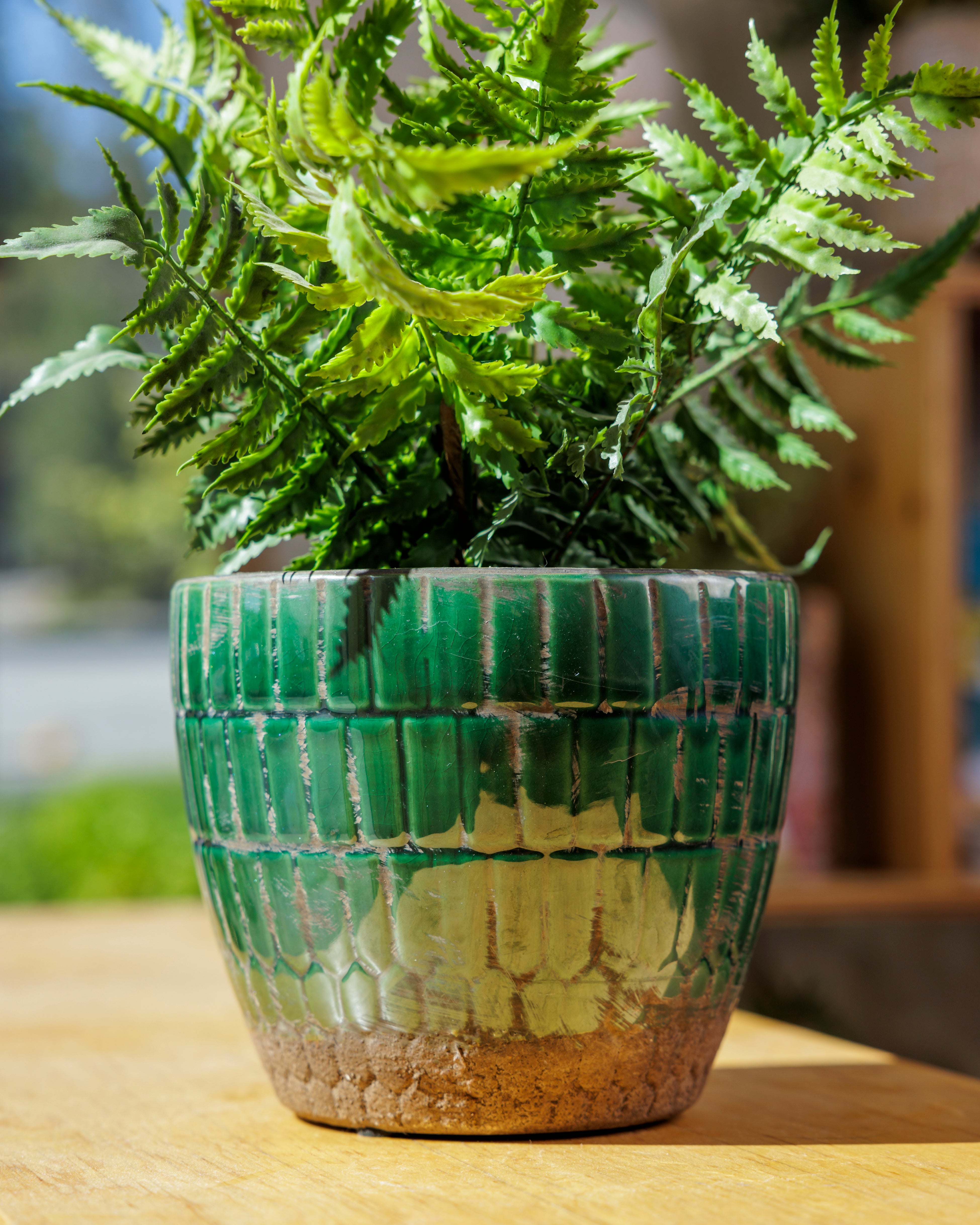 Green Tiled Planter