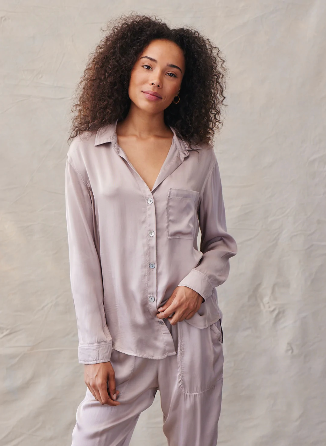 Long Sleeve Oversized Shirt - Golden Oat