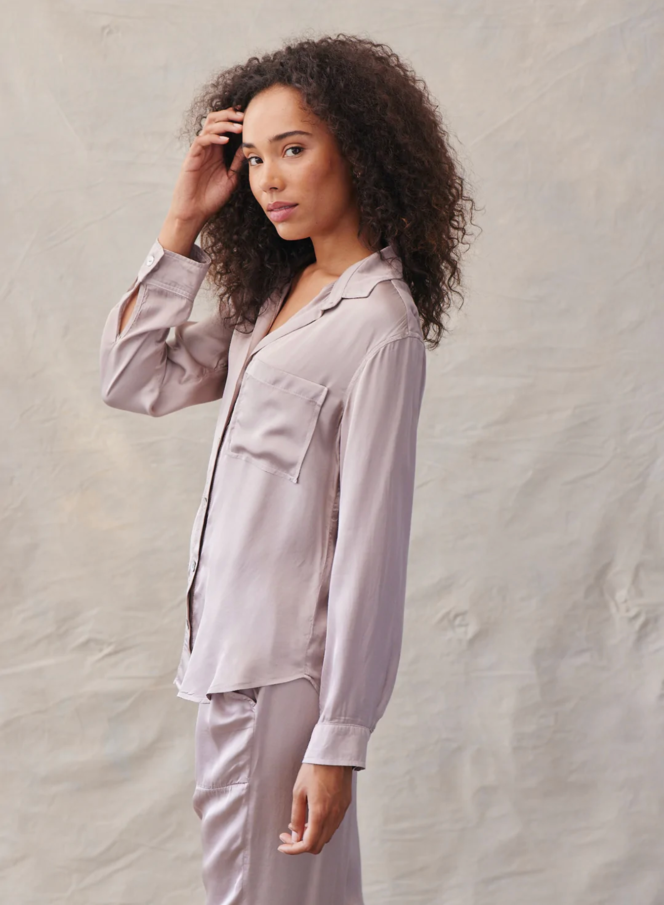 Long Sleeve Oversized Shirt - Golden Oat