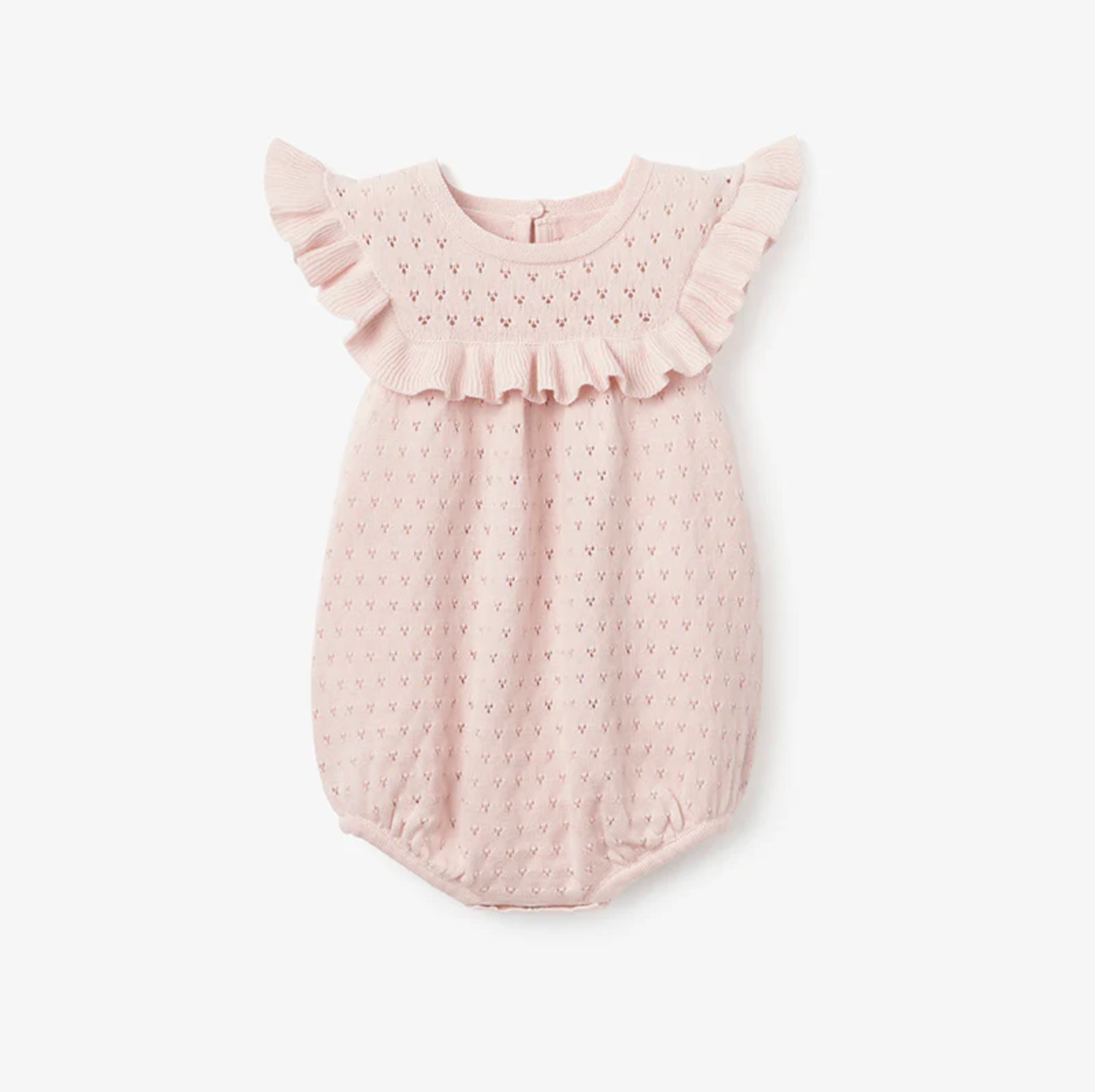 Pointelle Knit Flutter Romper