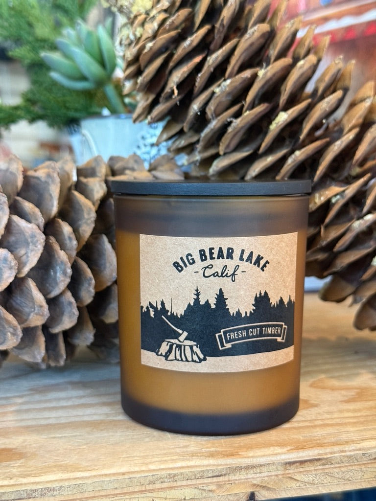 Big Bear Lake Fresh Cut Timber Candle - Amber