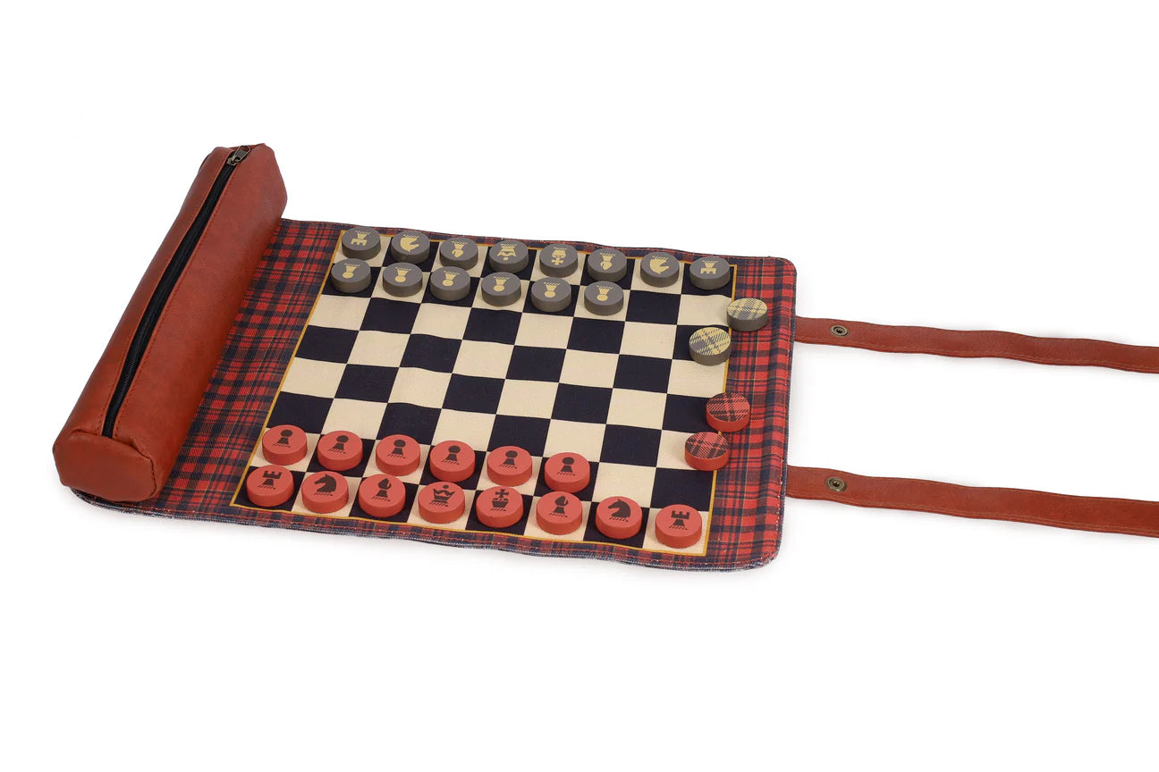 Pendleton Red And Black Chess And Checkers