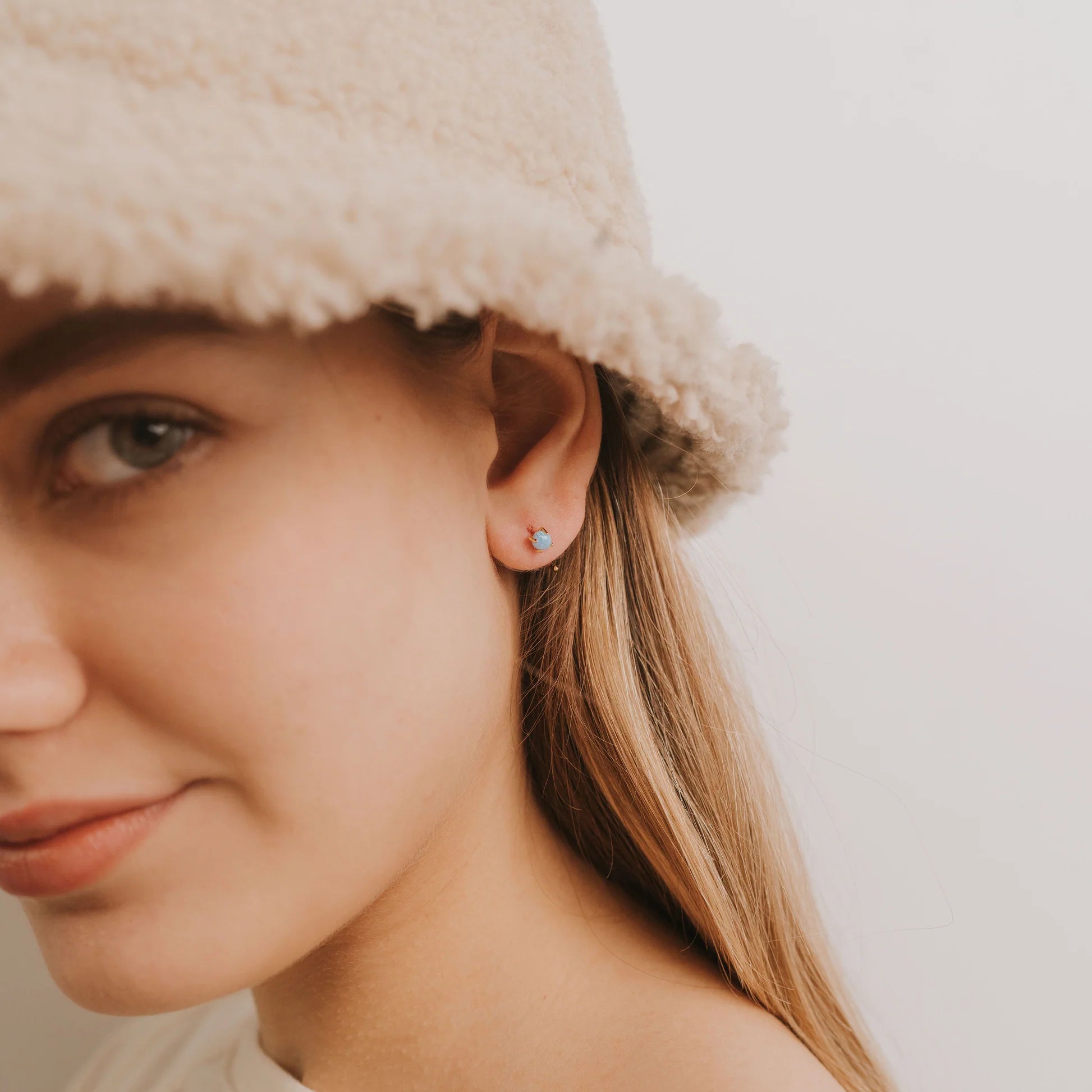 Fire Opal Huggie Earrings