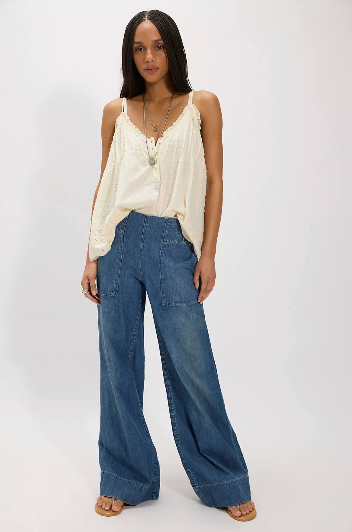 Breezy Denim Pull On Pant | Cobalt