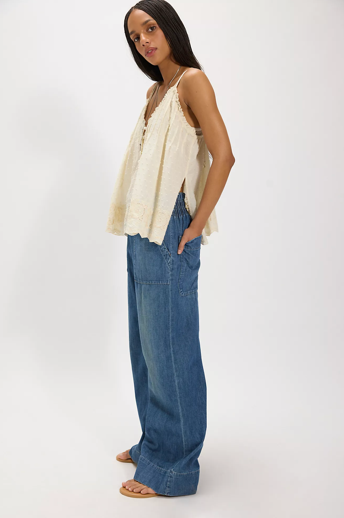 Breezy Denim Pull On Pant | Cobalt