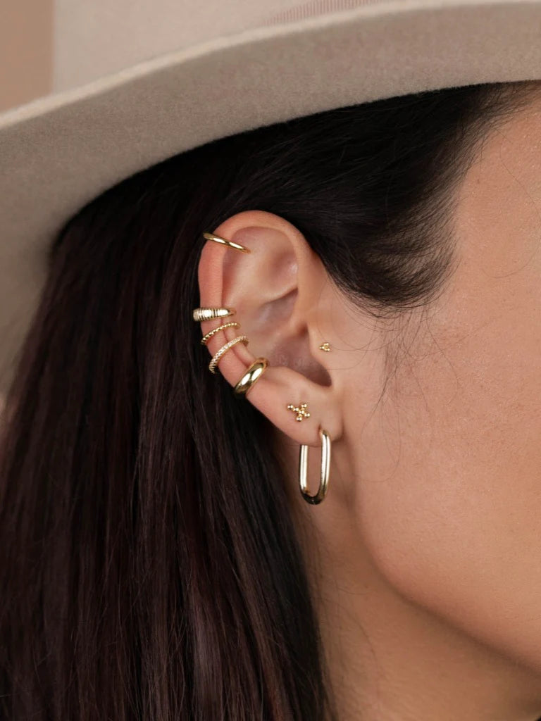 Rectangle Hoop - Large - Gold