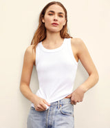 Halley Tank With Ruching | White