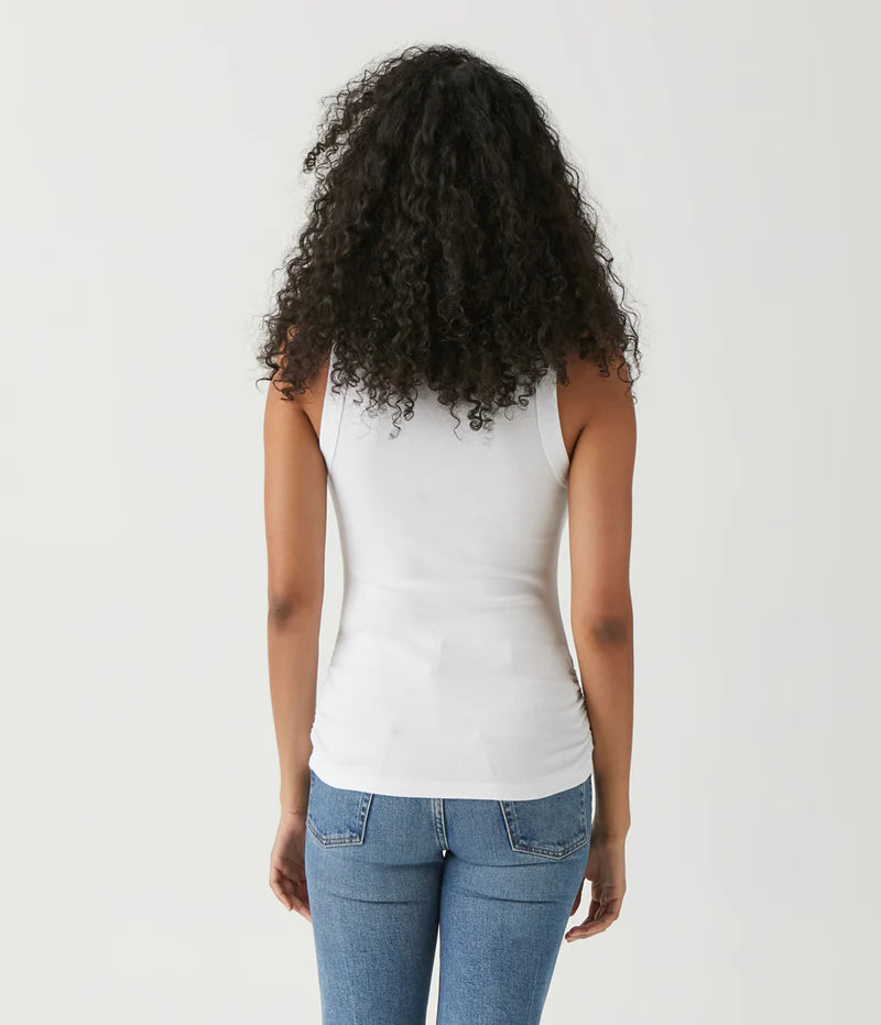 Halley Tank With Ruching | White