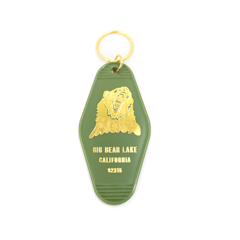 Big Bear Lake Keychain - Custom Logo Key Tag - Gold Label - Imprinted - Keyring - Women's Clothing Store - Boutique - O KOO RAN - Big Bear Lake California