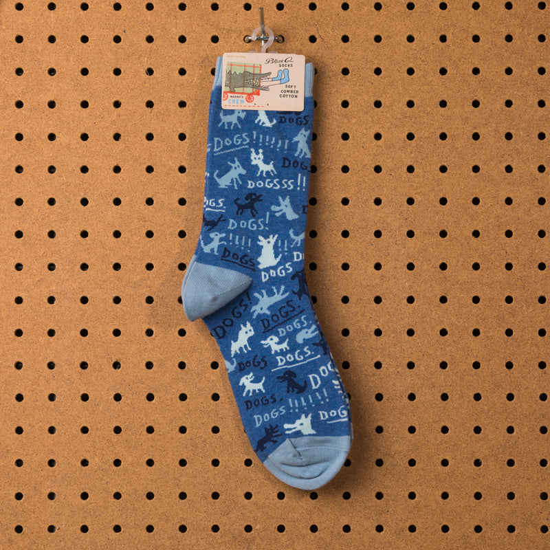 Blue Q Dogs! Socks - Women's Socks  - Women's Clothing Store - Women's Accessories - Ladies Boutique - O KOO RAN - Big Bear Lake California