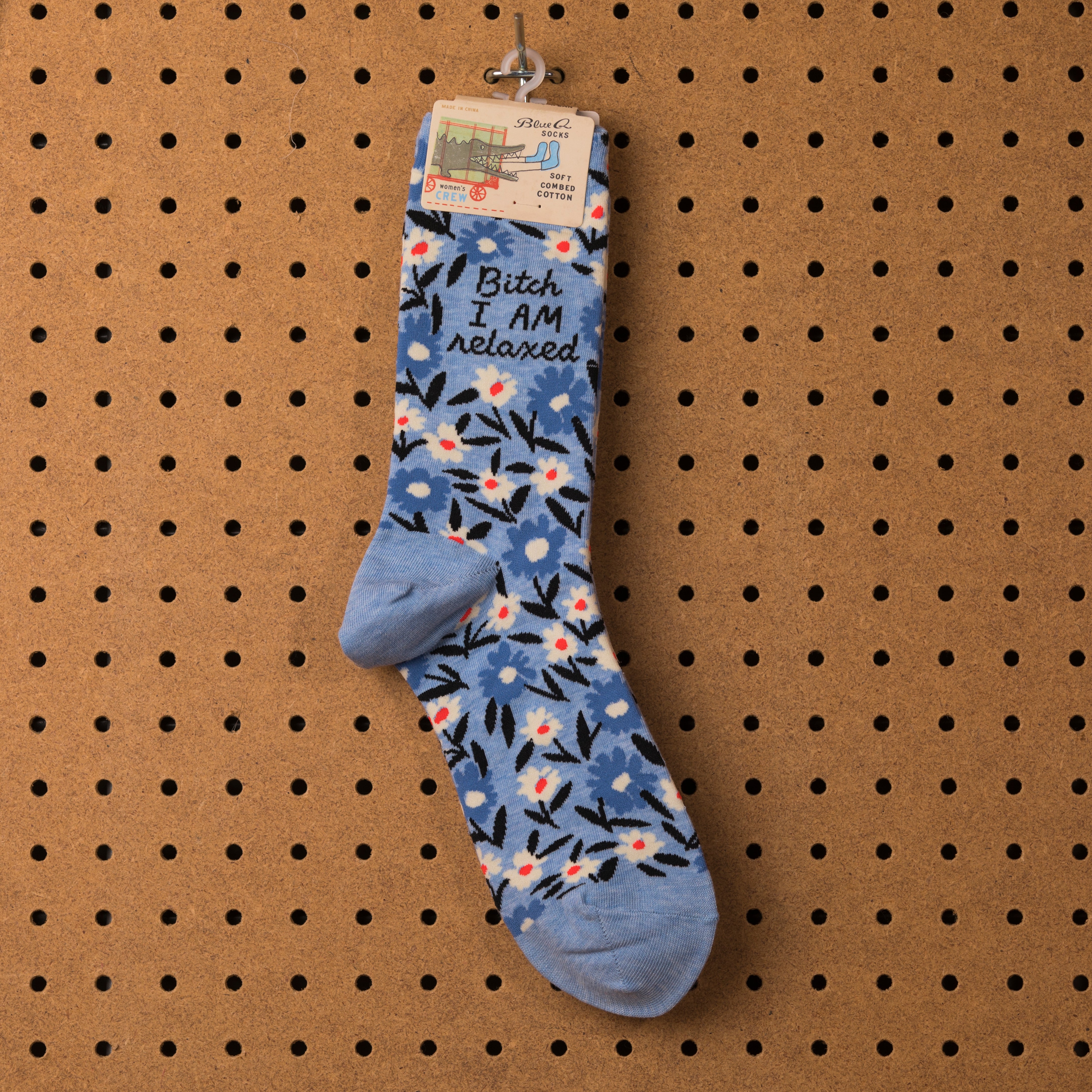 Blue Q Bitch I Am Relaxed Socks - Women's Socks  - Women's Clothing Store - Women's Accessories - Ladies Boutique - O KOO RAN - Big Bear Lake California