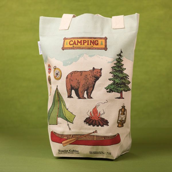 Cavallini Camping Tote Bag - Tote Bag - Gift - Women's Clothing Store - Women's Accessories - Ladies Boutique - O KOO RAN - Big Bear Lake California