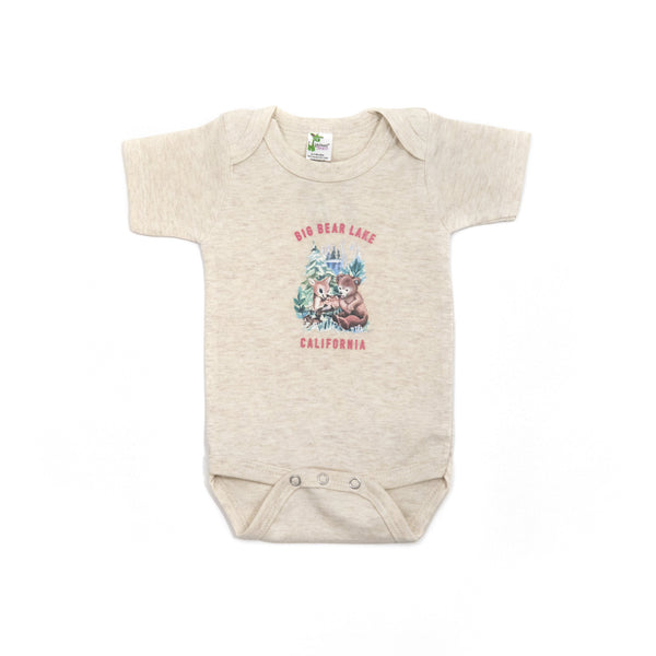 Forest Babies Short Sleeve Onesie - Cream Onesie - Infant One Piece - Children's Boutique - Baby Clothing Store - Big Bear Lake California - Camp Crib