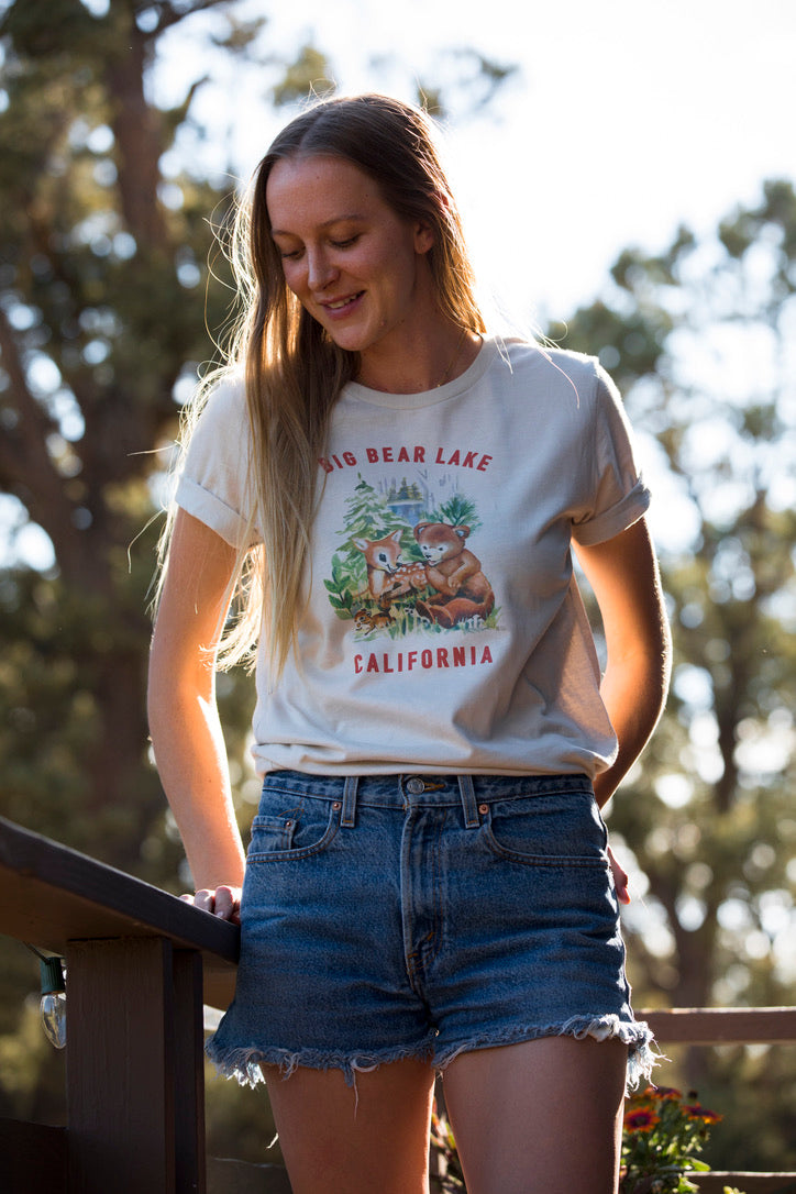 Big Bear Lake Forest Babies Tee - Custom Logo - Souvenir Item - Hand Drawn Logo - Unisex T-Shirt - Women's Clothing Store - Boutique - O KOO RAN - Big Bear Lake California