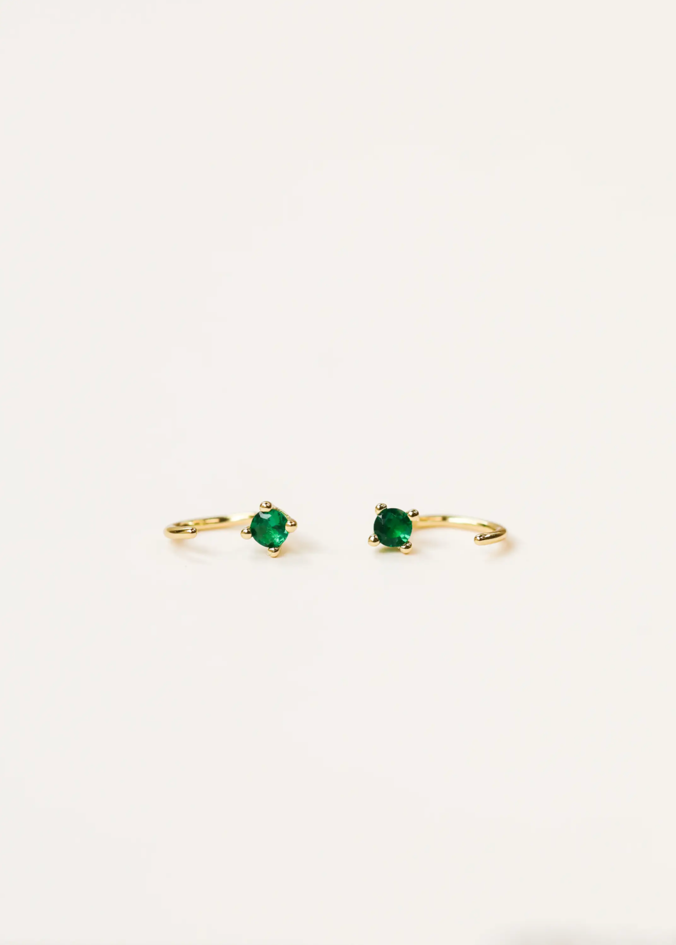 Emerald Huggie Earrings