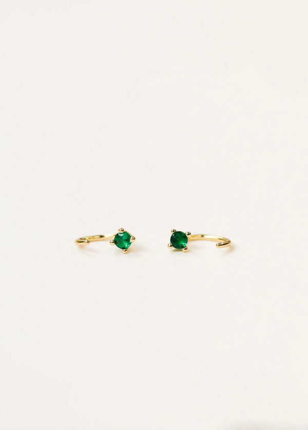 Emerald Huggie Earrings