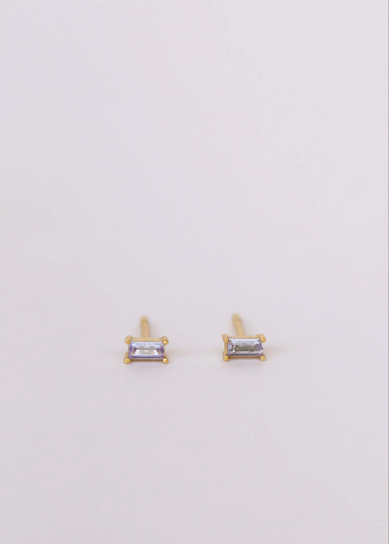 Lilac Baguette Earrings