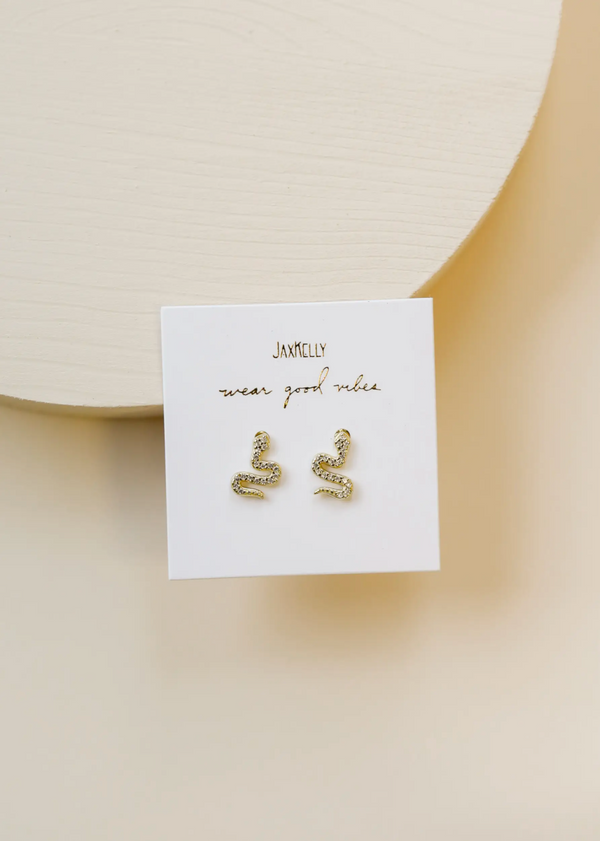 Snake Pave Stud Earring